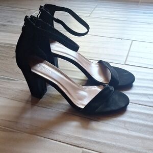 Black Block Heel Sandals